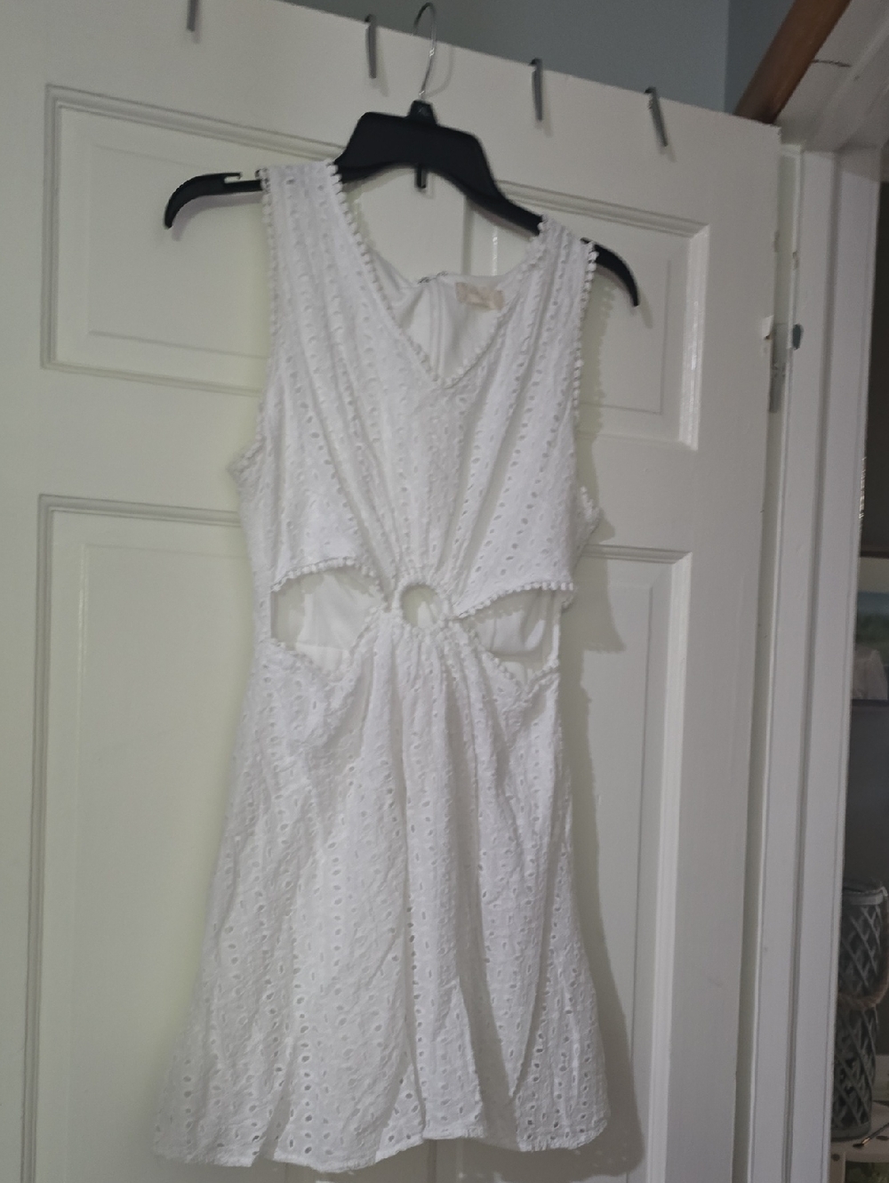 Altar'd State White Eyelet Cutout Mini Dress